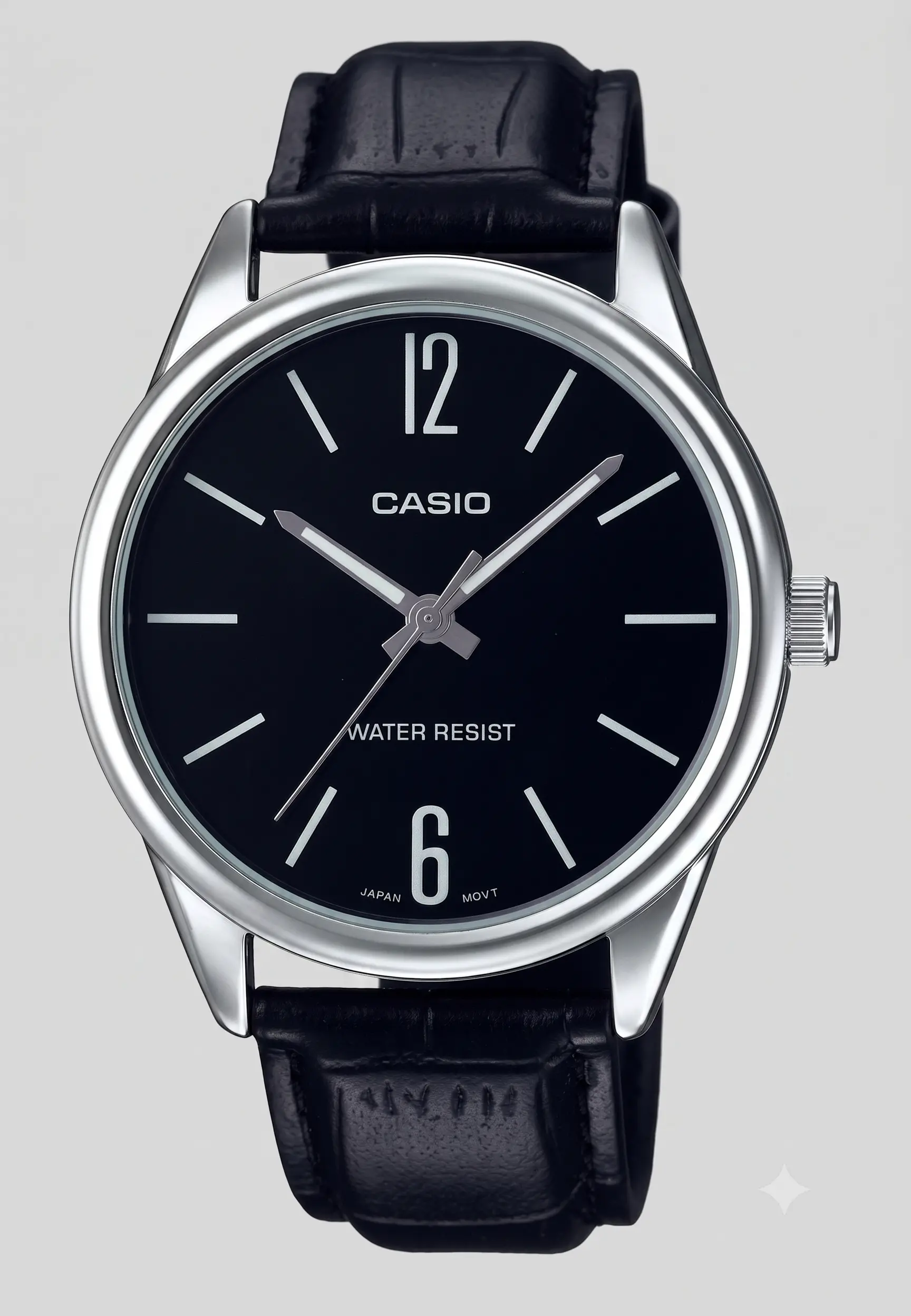 Reloj Casio MTP-V005L-1BU Original – Clásico Minimalista de Cuero Negro