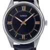 Reloj Casio MTP-V005L-1B5 Original – Clásico de Cuero Negro y Números Romanos